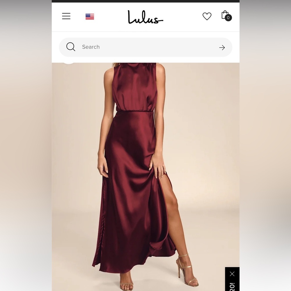 Lulu’s Classic Elegance Wine Satin Maxi Dress